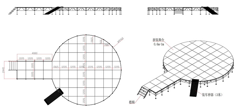 Design for round stage with runway