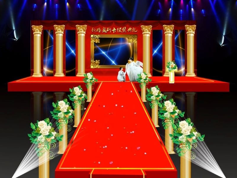 Cách trang trí sân khấu đám cưới bằng hoa